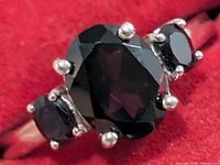 Top view showing garnet arrangement and prong setting