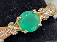 close-up of green onyx and accent stones