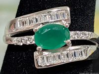 Front view showing green onyx and CZ accents