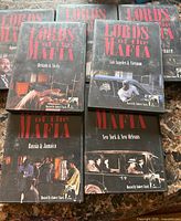 Seven DVD cases laid out, visible titles