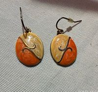 Front view of enamel earrings