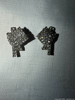 Front view of both rhinestone earrings