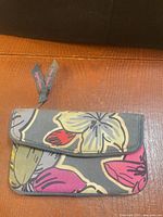 Front view of quilted floral wallet