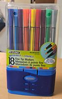 Front view of sealed 18-pack Studio fine-tip washable markers