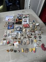 Overall view of all pins on table