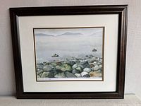 Full view of framed print showing artwork, mat and frame