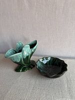 vase and dish front view showing forms and glaze