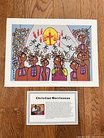 Full view of limited edition print and biography card