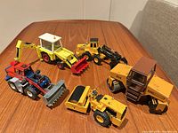 Group shot of all five die-cast vehicles