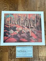 Full view of art print with info card below