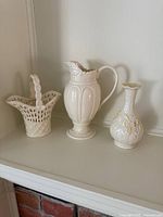 Front view of all three ceramic items