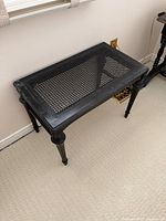 table without tray showing cane top, leg design and overall form