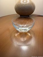 Overall view of clear crystal bowl showing shape and clarity