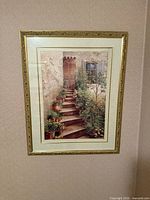 Full view of framed print on wall