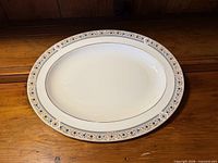 Top view of oval platter showing full border design