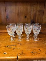 Full set of eight Waterford Colleen small wine glasses front view