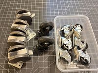 Overview of all twelve casters showing two size groups