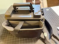 Top view showing plastic case attached to fabric bag