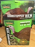 Front and side of retail box showing Primos Gobbstopper Hen graphics