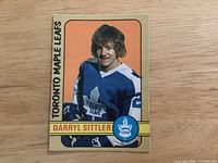 Front view of Darryl Sittler 1972 O-Pee-Chee hockey card