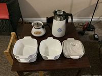 All seven pieces arranged together on table