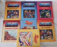 Front view of all seven hardcover storybooks showing covers and titles