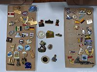 Both display boards showing full assortment of pins
