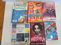 All six French children’s books laid out