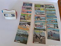 Viewer and all reel packets arranged on tabletop