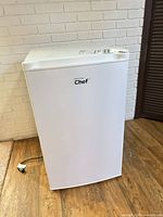 Front view of Master Chef compact upright freezer