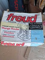 Freud FT2000E router retail box showing model and features