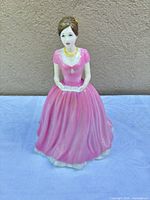 Front view of Royal Doulton Sweet Memories figurine showing full pink gown and facial details