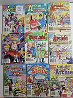 All nine Archie digest comics laid out in three-by-three grid