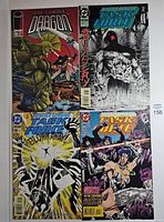Front covers of all four comic books