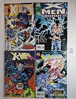 All four comic book covers in full view