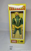 Front view of boxed Electro figure