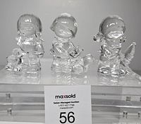Front view of all three Goebel crystal children figurines