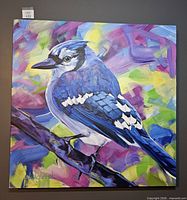 Full frontal view of painting showing entire artwork and subject