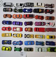 All vehicles laid out in grid for count and variety verification