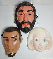 Overview of three vacuform masks laid out side by side
