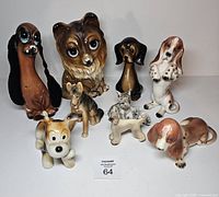 Group shot of all nine ceramic figurines