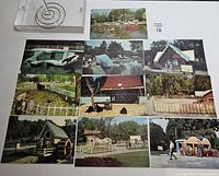 Nine postcards laid out in three rows