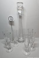 Full set showing decanter with stopper and six glasses