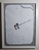 Full view of framed Winter Battle print showing numbering and signature