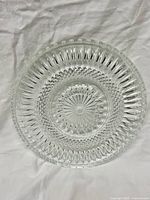 Top view showing full pattern and condition of pressed glass platter