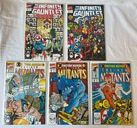 Group shot of all five bagged and boarded Marvel comic issues