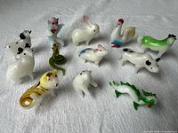 All 12 hand-blown glass zodiac animal figurines arranged together