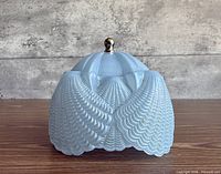 Front angled view showing overall shade shape and pleated pattern