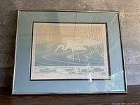 Full view of framed print with mat and frame