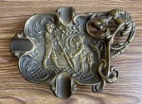 Full view of brass ashtray showing overall design and size